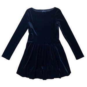 Art Class Girls Black Velvet Long-Sleeve Skater Dress Size Medium